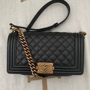 Chanel boy bag medium… black / bronze